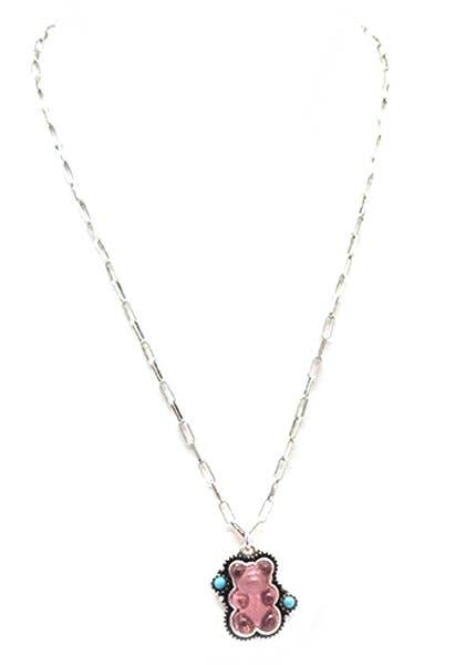 Pink Y2K Gummy Bear Pendant Necklace