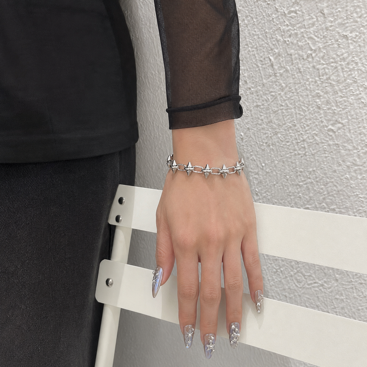 Delinquent - Stainless Steel Spike Bracelet