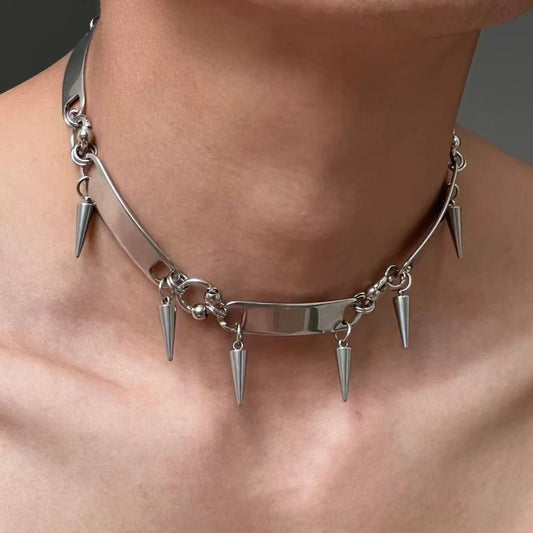 Axiom – Stainless Steel Spike Collar Necklace