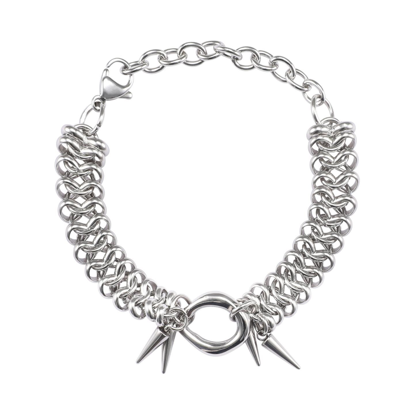 Gwynevere – Stainless Steel Spike Chain Bracelet